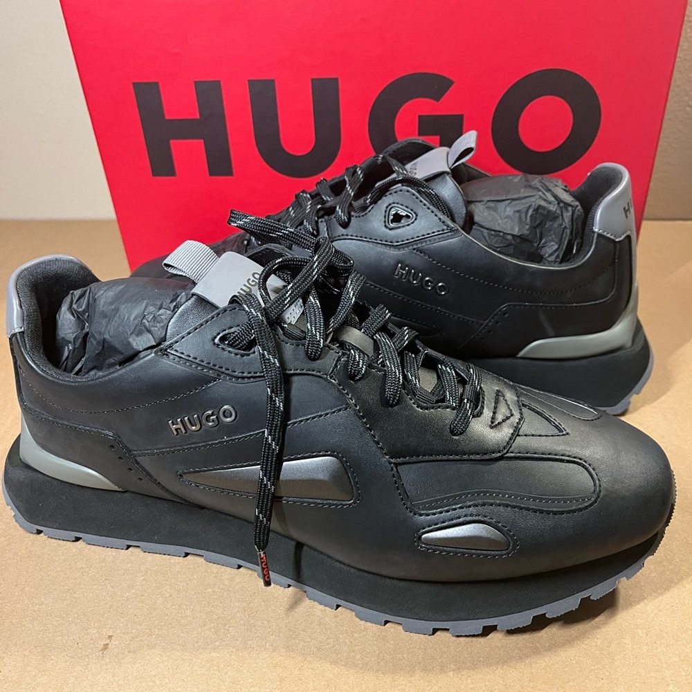 HUGO Boss Men's Cubite Runn Black Sneakers 11 - Picture 2 of 12
